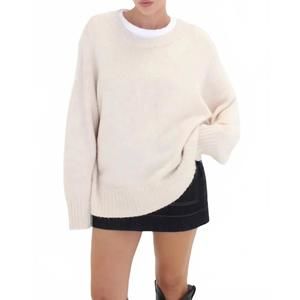 Rumored Cream Oversized Crewneck Sweater